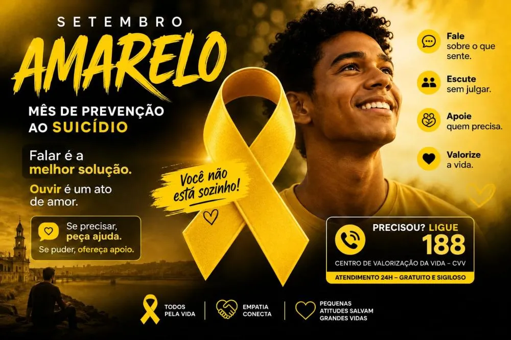 Setembro Amarelo: mês reforça a importância da prevenção ao suicídio e da valorização da vida